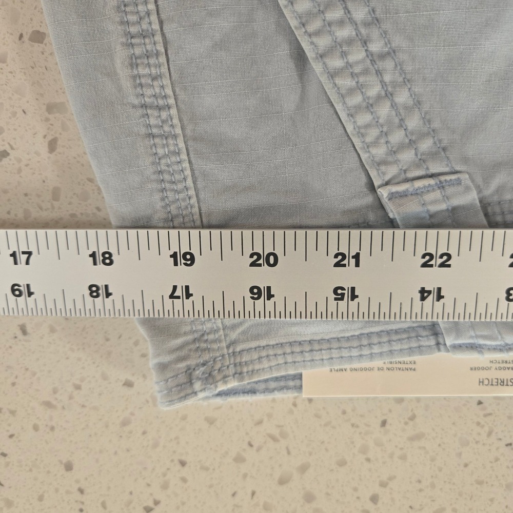 American Eagle Jogger Womans 31 Baggy Cargo Pants High Rise Stretch Blue NWT - Picture 6 of 9